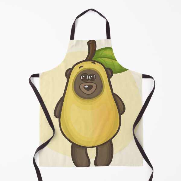 Item preview, Cute Bored Bear in Pear Costume – Funny Kawaii Fruit Animal Art – Whimsical Illustration Print designed and sold by Tattyarts.