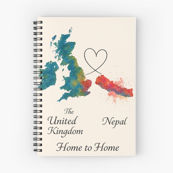 Item preview, UK and Nepal Home to Home Map Art designed and sold by Aryabek.