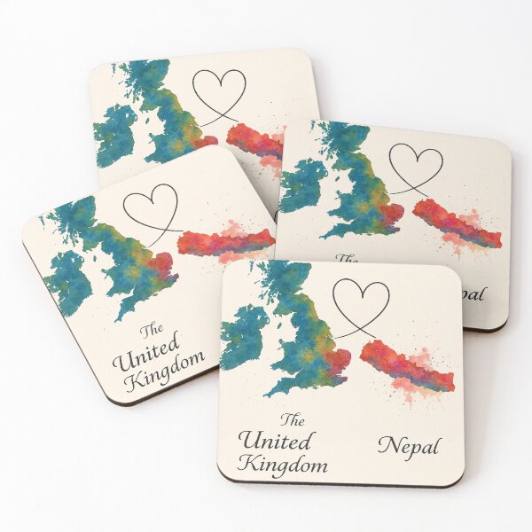 Item preview, UK and Nepal Home to Home Map Art designed and sold by Aryabek.