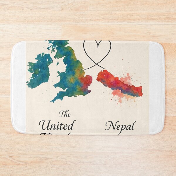 Item preview, UK and Nepal Home to Home Map Art designed and sold by Aryabek.
