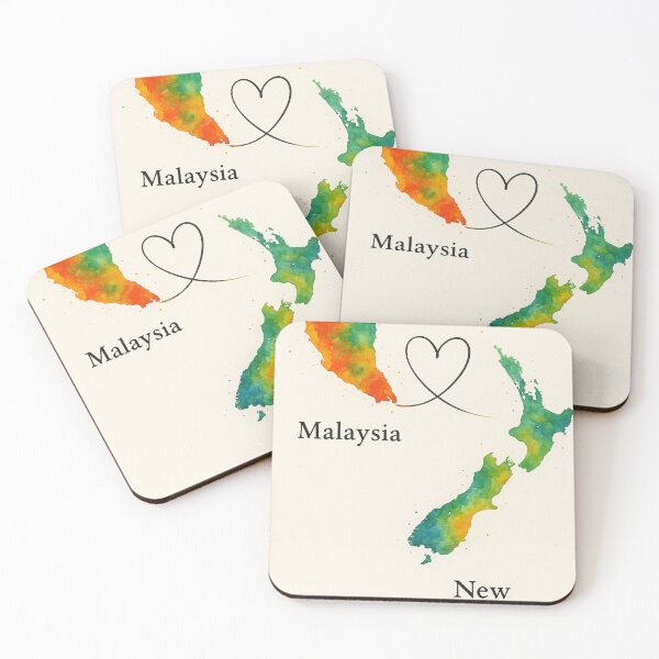 Item preview, Malaysia to New Zealand Heart Map designed and sold by Aryabek.