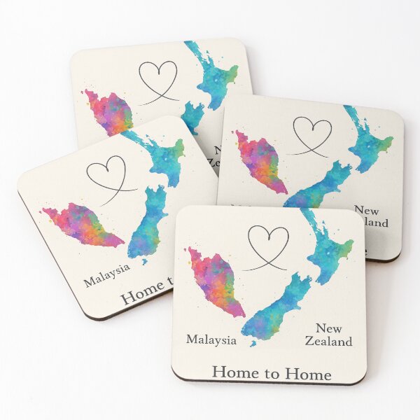 Item preview, New Zealand Malaysia Home Map Print designed and sold by Aryabek.