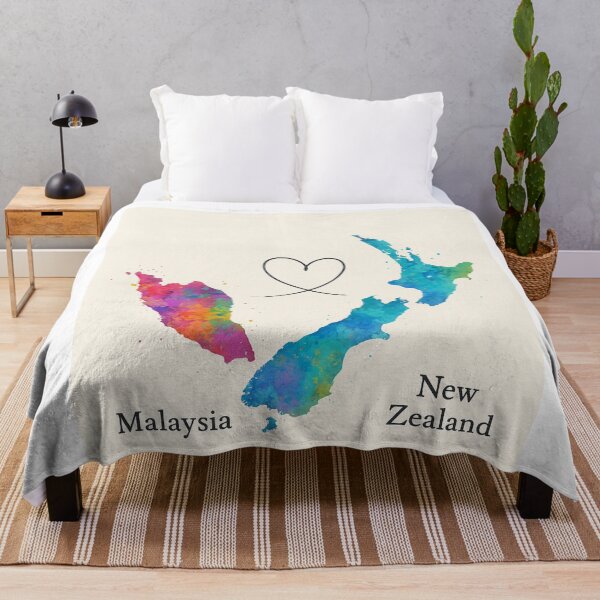Item preview, New Zealand Malaysia Home Map Print designed and sold by Aryabek.