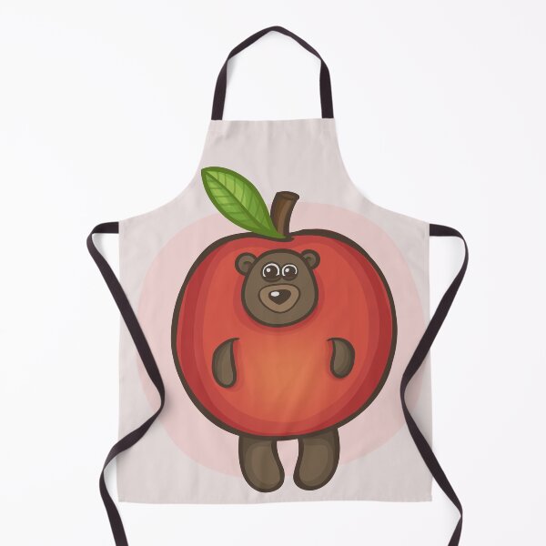Item preview, Cute Bored Bear in Apple Costume – Funny Kawaii Fruit Animal Art – Whimsical Illustration Print designed and sold by Tattyarts.