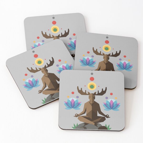 Item preview, Zen Moose Meditating on a Rock Design by EgyApe designed and sold by egyape ⭐⭐⭐⭐⭐.