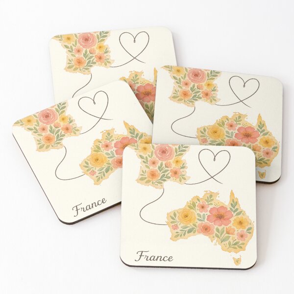 Item preview, Australia and France Floral Heart Connection designed and sold by Aryabek.