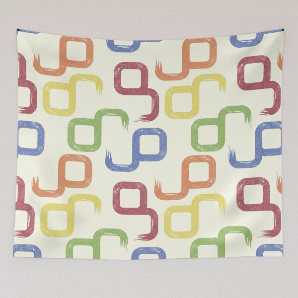 Item preview, Retro Geometric Pattern – Colorful Seamless 70s Design with Grunge Texture designed and sold by CgkX.