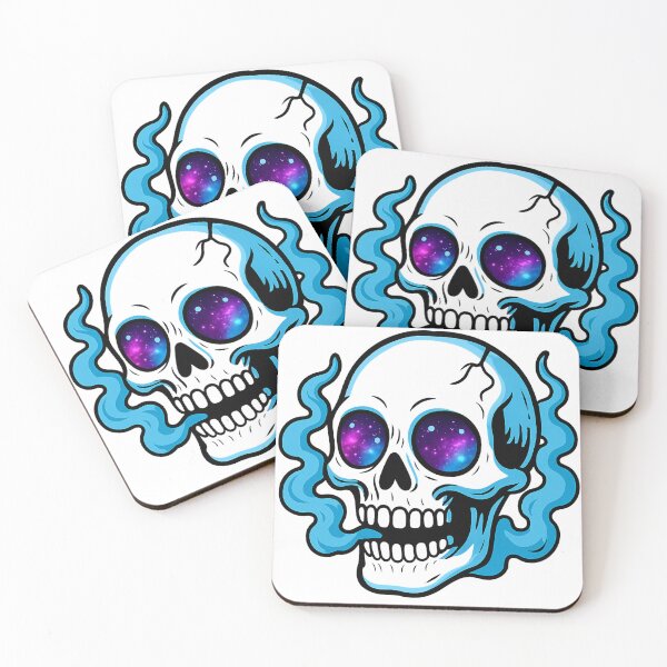 Item preview, Galaxy Eyes Skull – Cosmic Vapor Skull Art – Psychedelic Space Skeleton designed and sold by VIBE CRAFT STUDIO.