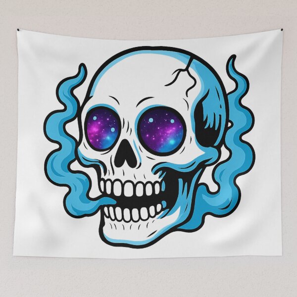 Item preview, Galaxy Eyes Skull – Cosmic Vapor Skull Art – Psychedelic Space Skeleton designed and sold by VIBE CRAFT STUDIO.
