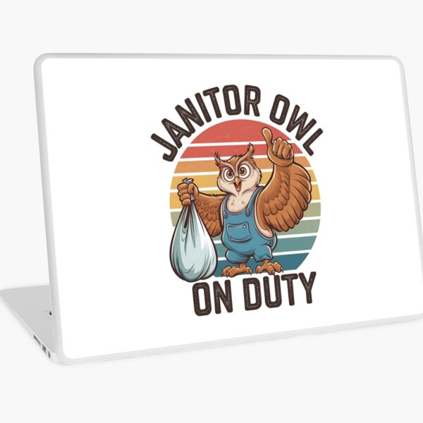 Item preview,  Janitor Owl On Duty Funny Work Mascot designed and sold by Taans-Creation.