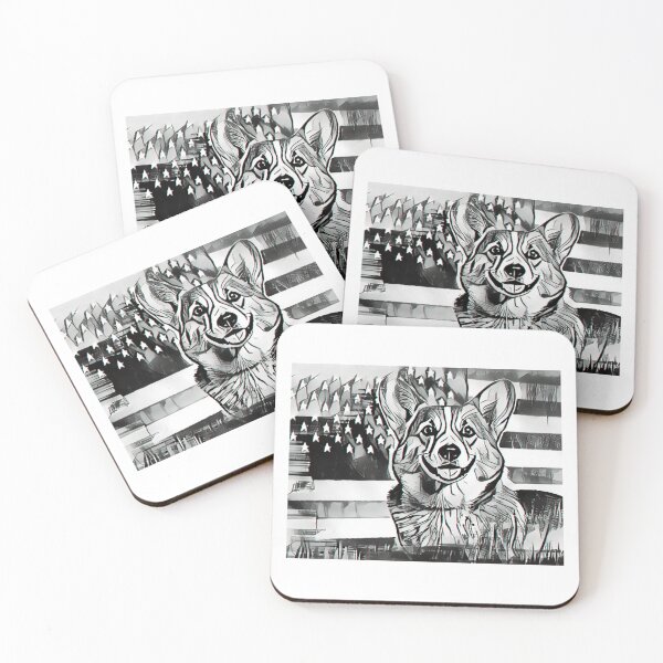 Item preview, Patriotic Corgi B&W designed and sold by Corgi Headquarters .