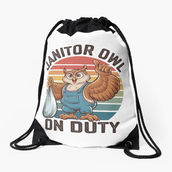 Item preview,  Janitor Owl On Duty Funny Work Mascot designed and sold by Taans-Creation.