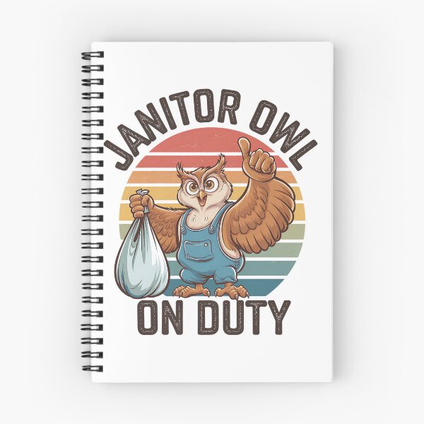 Item preview,  Janitor Owl On Duty Funny Work Mascot designed and sold by Taans-Creation.