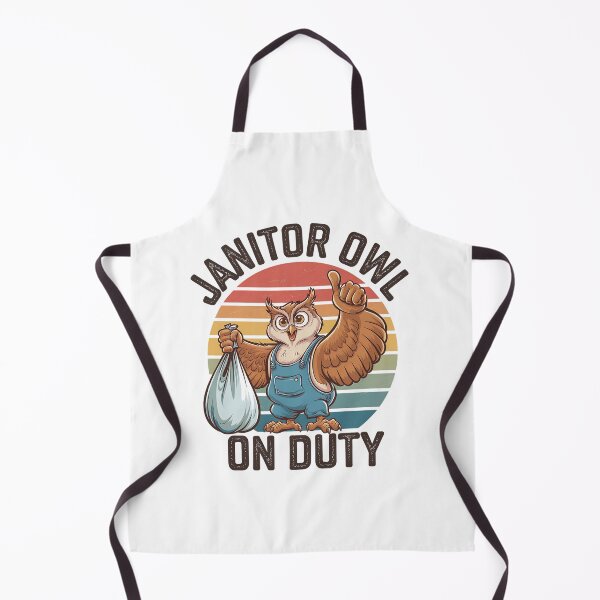 Item preview,  Janitor Owl On Duty Funny Work Mascot designed and sold by Taans-Creation.