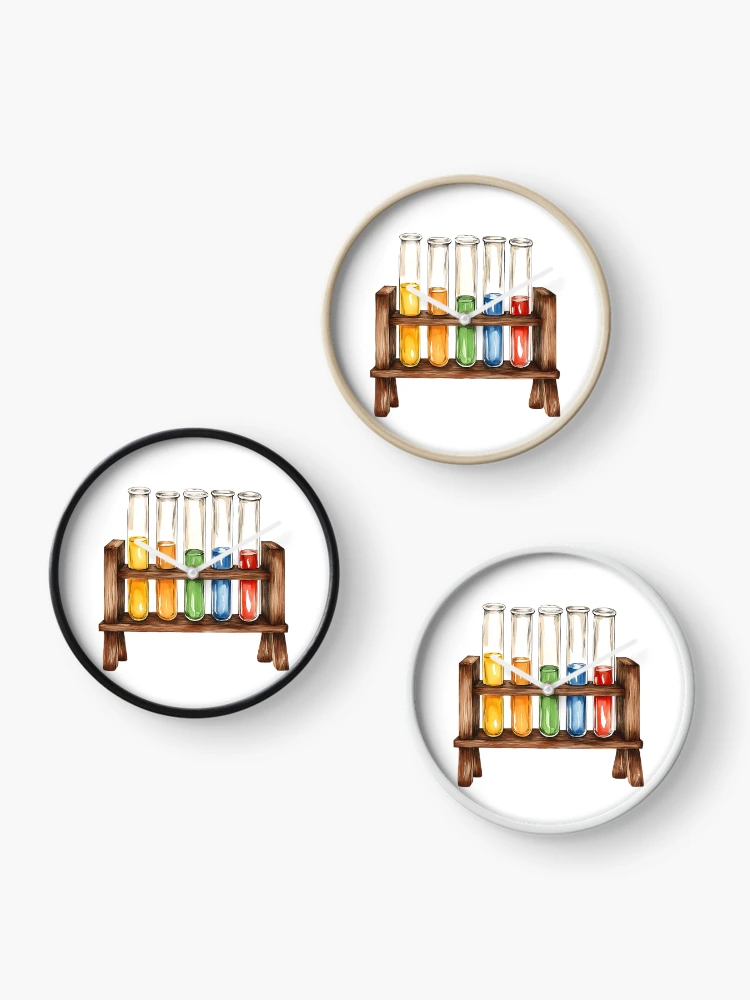 Thumbnail 3 of 4, Clock, Science - Test Tube Rack Display designed and sold by bapupa.