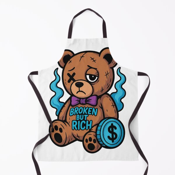 Item preview, Broken But Rich Teddy Bear – Sad Luxury Cartoon – Emotional Urban Design designed and sold by VIBE CRAFT STUDIO.