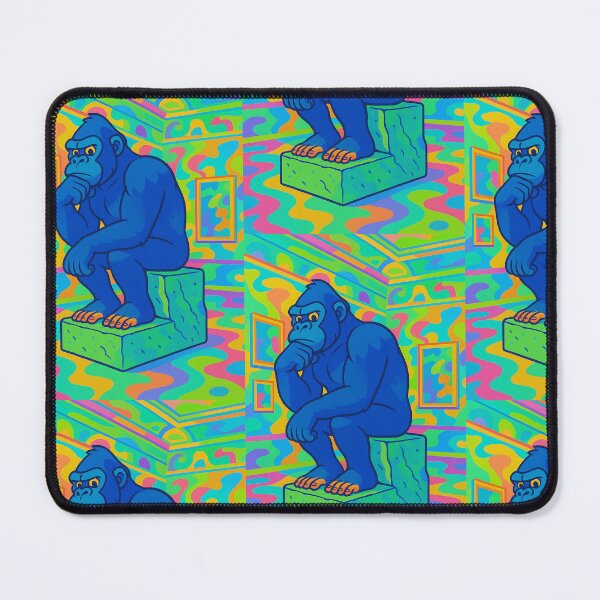 Item preview, Gorilla - The Thinker - pop art,neon, funky style, psychedelic designed and sold by sunbeamstudios.