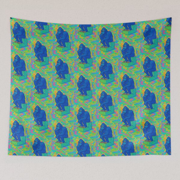 Item preview, Gorilla - The Thinker - pop art,neon, funky style, psychedelic  designed and sold by sunbeamstudios.