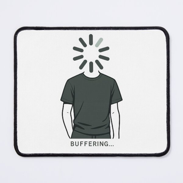 Item preview, Buffering Head – Tech Glitch wellbing mental health designed and sold by Shoot-The-Moon.