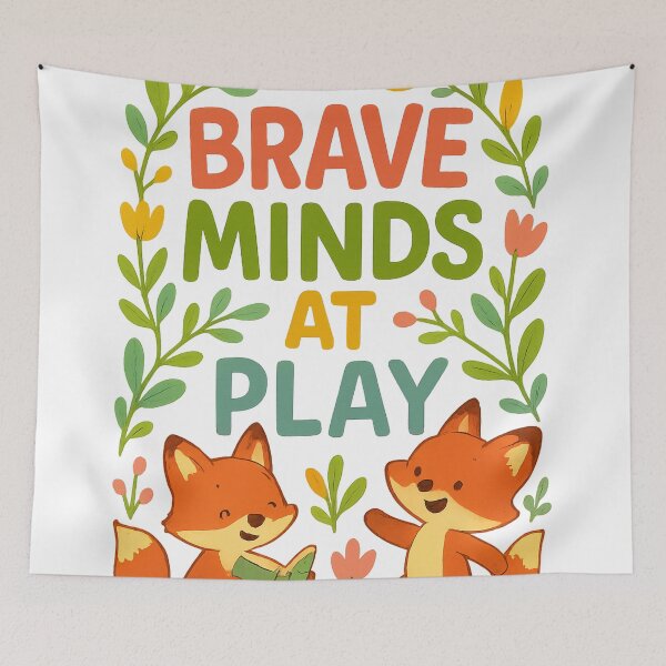 Item preview, Brave Minds at Play – Fox-Themed Empowerment Poster for Kids designed and sold by Educational Prints & Fun ABC Designs.