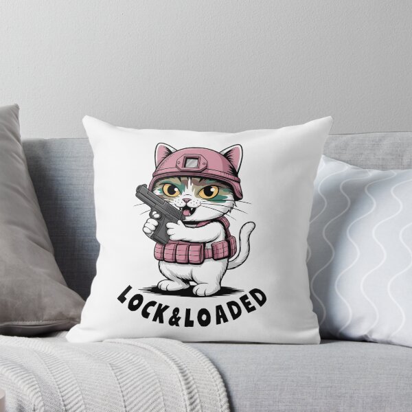 Item preview, Cute Tactical Cat with Gun in Pink Combat Gear designed and sold by itsMossie.