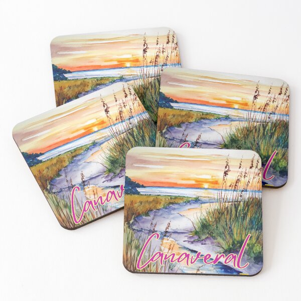 Item preview, Canaveral Florida Coastal Watercolor Print designed and sold by TuncGK.