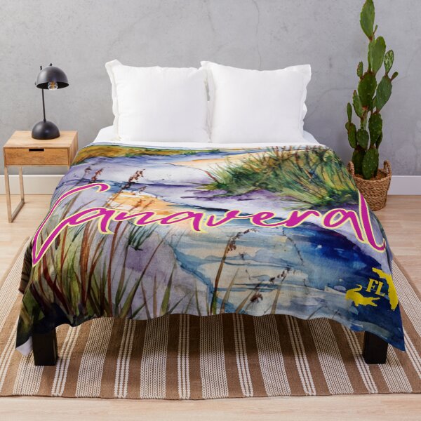 Item preview, Canaveral Florida Coastal Watercolor Print designed and sold by TuncGK.