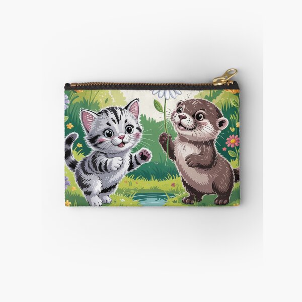 Item preview, Kitten and otter near the pond. designed and sold by Lilashakti ⭐️ ⭐️ ⭐️ ⭐️ ⭐️.
