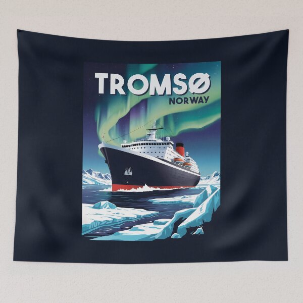 Item preview, A Vintage Travel Illustration of an Arctic Cruise - Tromso - Norway  designed and sold by GoodOldVintage.