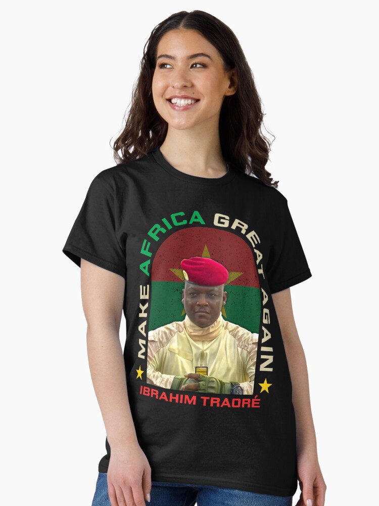 Thumbnail 1 of 7, Classic T-Shirt, Make Africa Great Again – Ibrahim Traoré Tribute Design T-Shirt designed and sold by EthosWear.