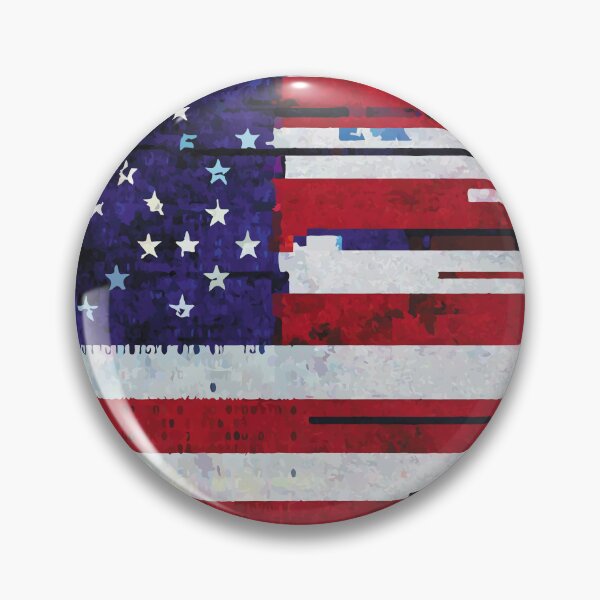Item preview, US Flag with Glitch Hacking Effect – Distorted Digital Art designed and sold by charlypicazo.