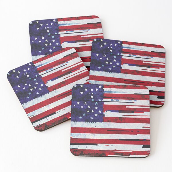 Item preview, US Flag with Glitch Hacking Effect – Distorted Digital Art designed and sold by charlypicazo.