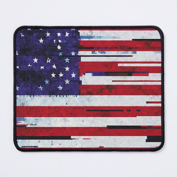 Item preview, US Flag with Glitch Hacking Effect – Distorted Digital Art designed and sold by charlypicazo.