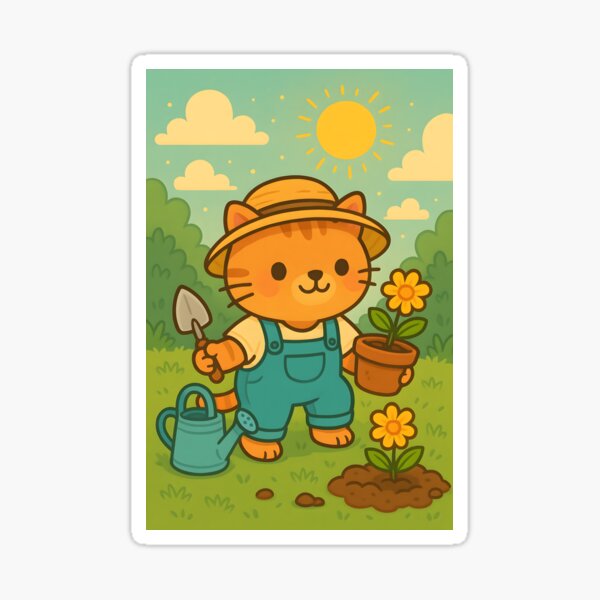 Item preview, boy with a watering can and flowers designed and sold by supakor.