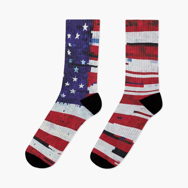 Item preview, US Flag with Glitch Hacking Effect – Distorted Digital Art designed and sold by charlypicazo.