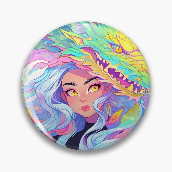 Item preview, Flame-Haired Anime Girl with Dragon Spirit designed and sold by bubblegoth.