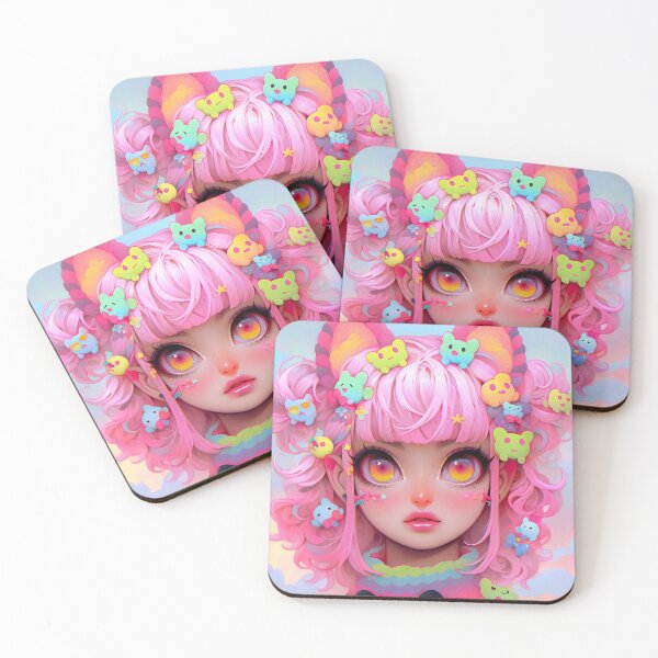 Item preview, Pastel Fantasy Anime Girl with Plush Charms designed and sold by bubblegoth.