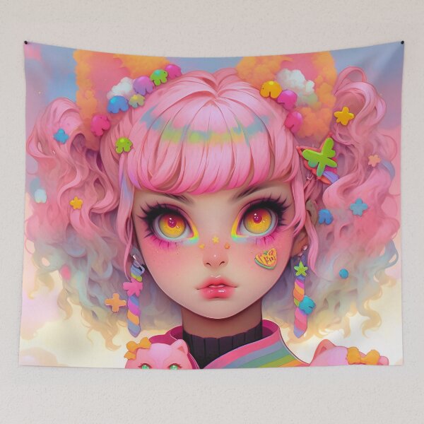 Item preview, Rainbow Candycore Anime Girl Fantasy designed and sold by bubblegoth.