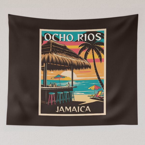 Item preview, A Vintage Travel Illustration of Ocho Rios - Jamaica  designed and sold by GoodOldVintage.