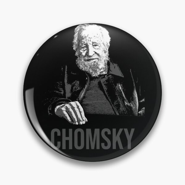 Item preview, Professor Noam Chomsky, Linguist and Intellect illustrated graphic (aged) designed and sold by Signs for Dark Times.