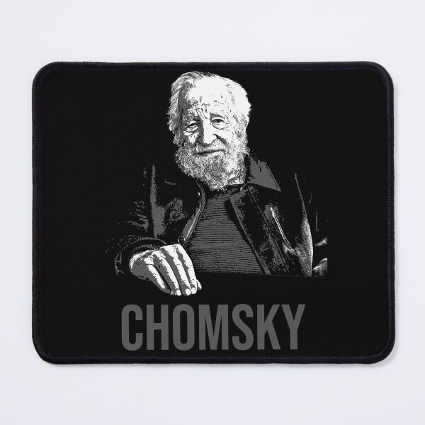 Item preview, Professor Noam Chomsky, Linguist and Intellect illustrated graphic (aged) designed and sold by Signs for Dark Times.