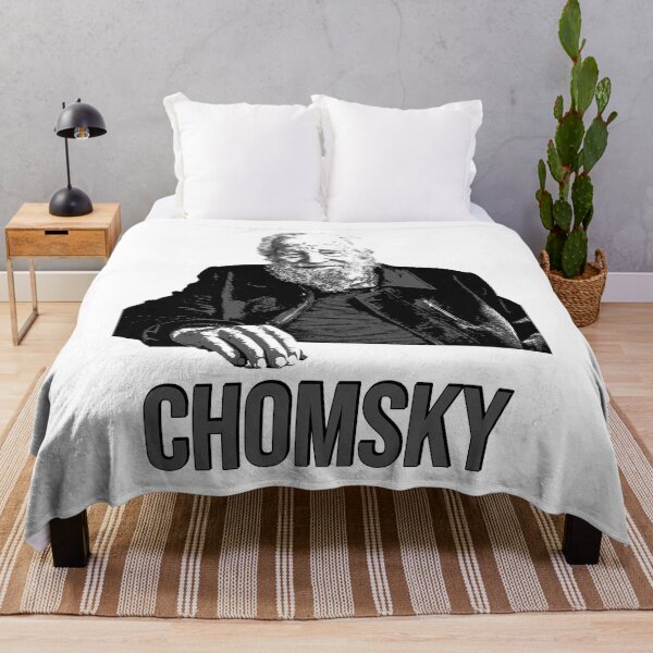 Item preview, Professor Noam Chomsky, Linguist and Intellect illustrated graphic (aged) designed and sold by Signs for Dark Times.