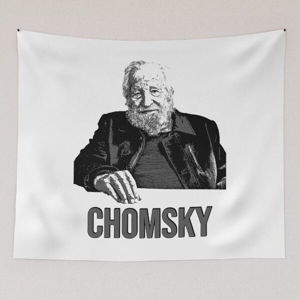 Item preview, Professor Noam Chomsky, Linguist and Intellect illustrated graphic (aged) designed and sold by Signs for Dark Times.