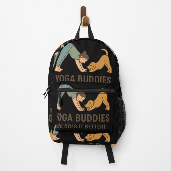 Item preview,  Yoga Buddies – Funny Dog and Owner Pose Quote (He Does It Better) designed and sold by Jason123za.