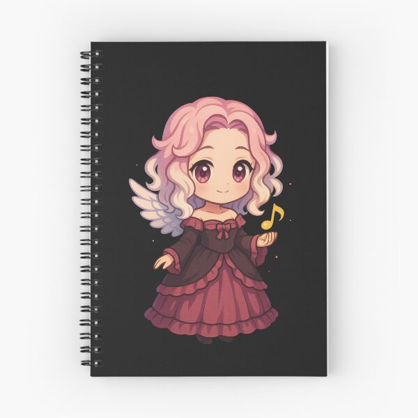 Item preview, Chibi Opera Angel – Nezuko-Inspired Kawaii Character with Pink Curly Hair & Music Note designed and sold by ColorSplash123.