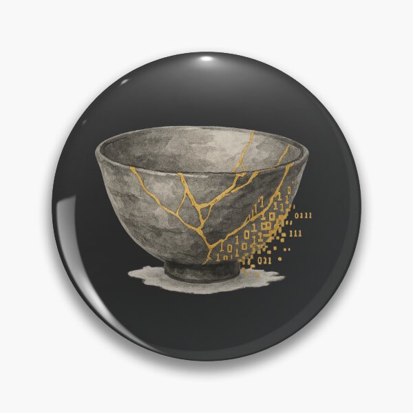 Item preview, Kintsugi Bowl Glitch: Digital Meets Ancient Ar designed and sold by Analog-attire.