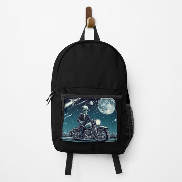 Item preview, an alien riding an old motorcycle in space designed and sold by Dogandesighn.