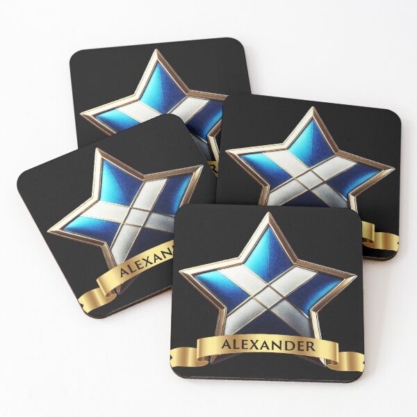 Item preview, Alexander Star Crest with Banner  Heraldic Scottish Heritage Badge designed and sold by Highlandkings.