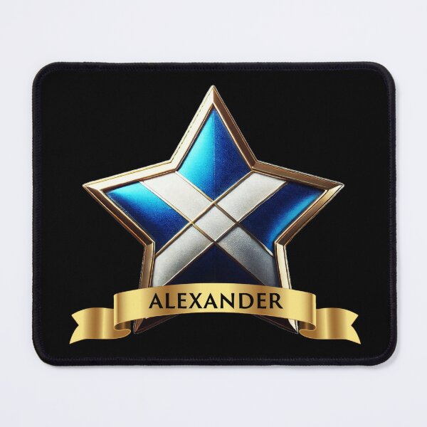 Item preview, Alexander Star Crest with Banner Heraldic Scottish Heritage Badge designed and sold by Highlandkings.
