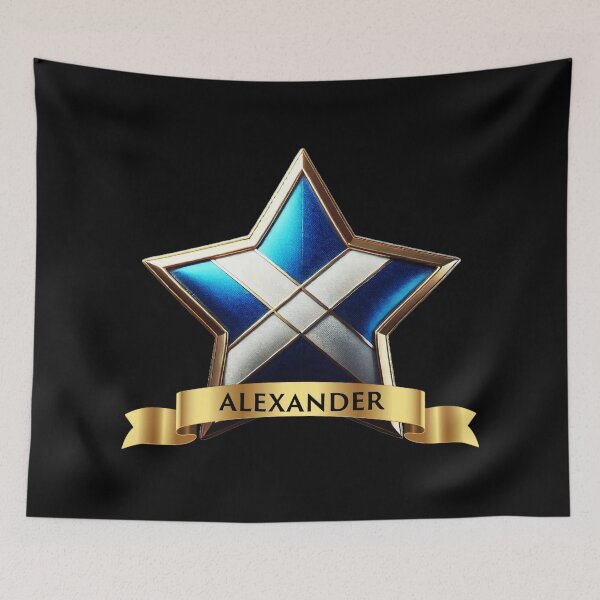 Item preview, Alexander Star Crest with Banner Heraldic Scottish Heritage Badge designed and sold by Highlandkings.